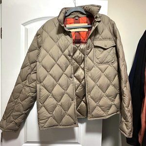 Men's Burberry Brit Light Tan Quilted Jacket - Size Medium - Excellent Condition